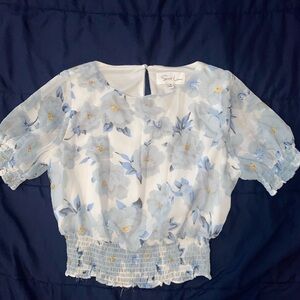 Sophie Rue Light Blue Floral Blouse